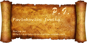 Pavlekovics Ivetta névjegykártya
